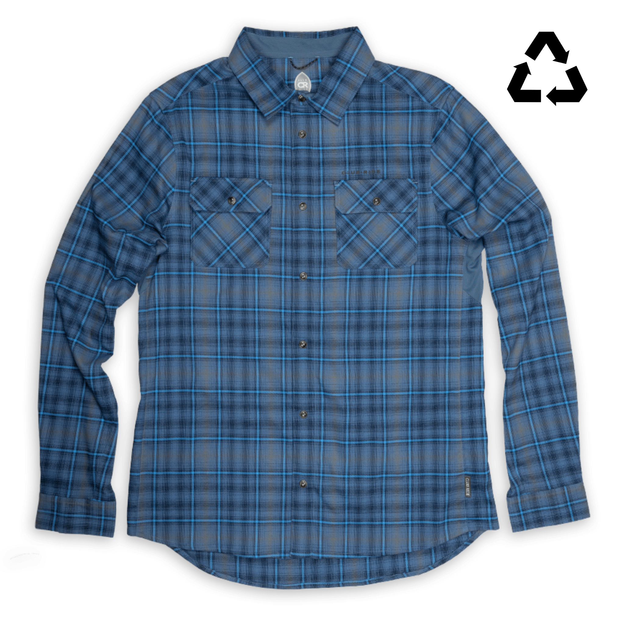 Men's Daniel Keep Warm Stretch Riding Flannel - Club Ride Apparel#color_daniel-vivid-blue