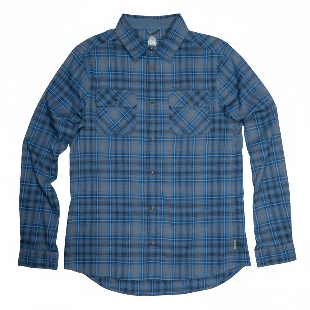 Men's Daniel Keep Warm Stretch Riding Flannel - Club Ride Apparel#color_daniel-vivid-blue